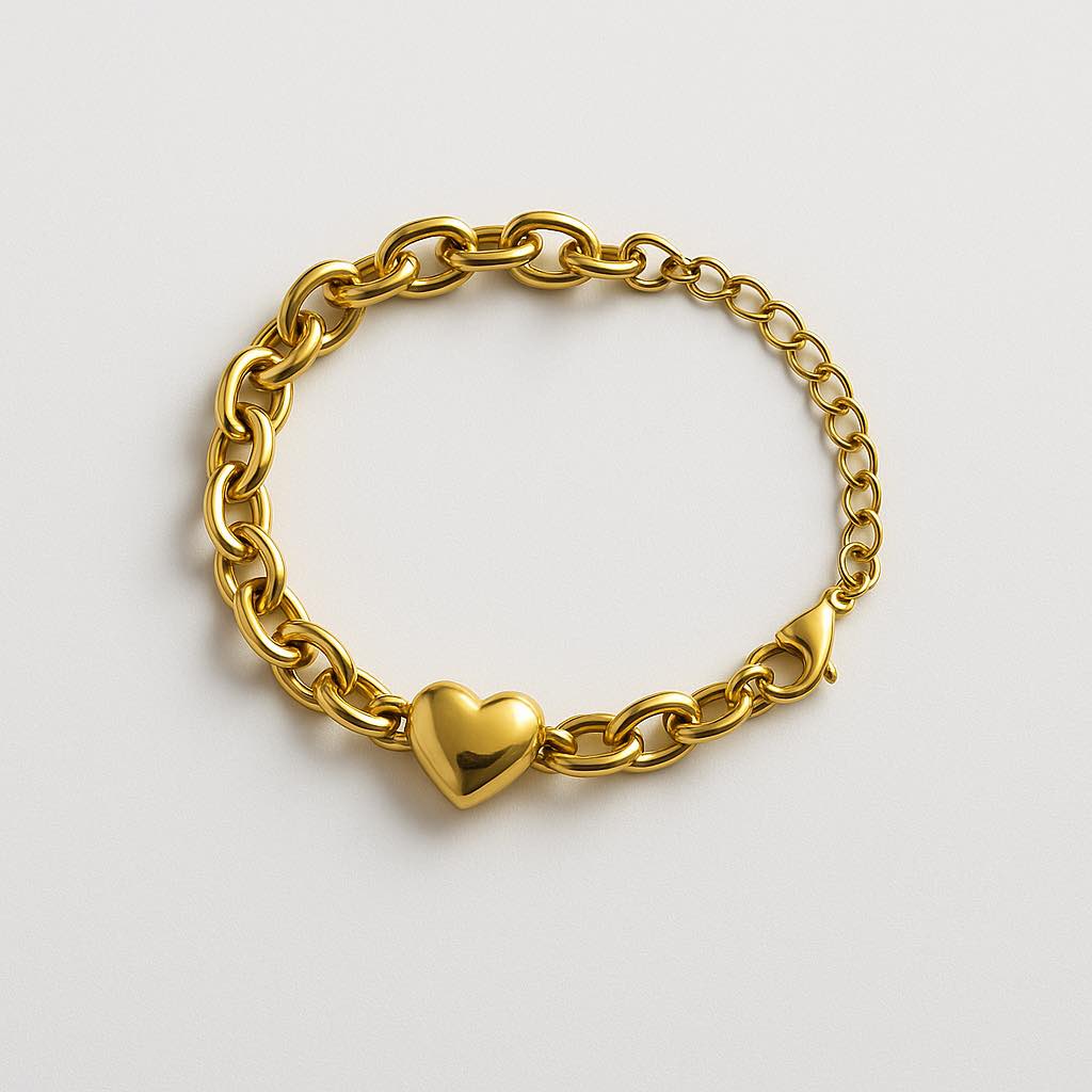 Bracciale cuore catene