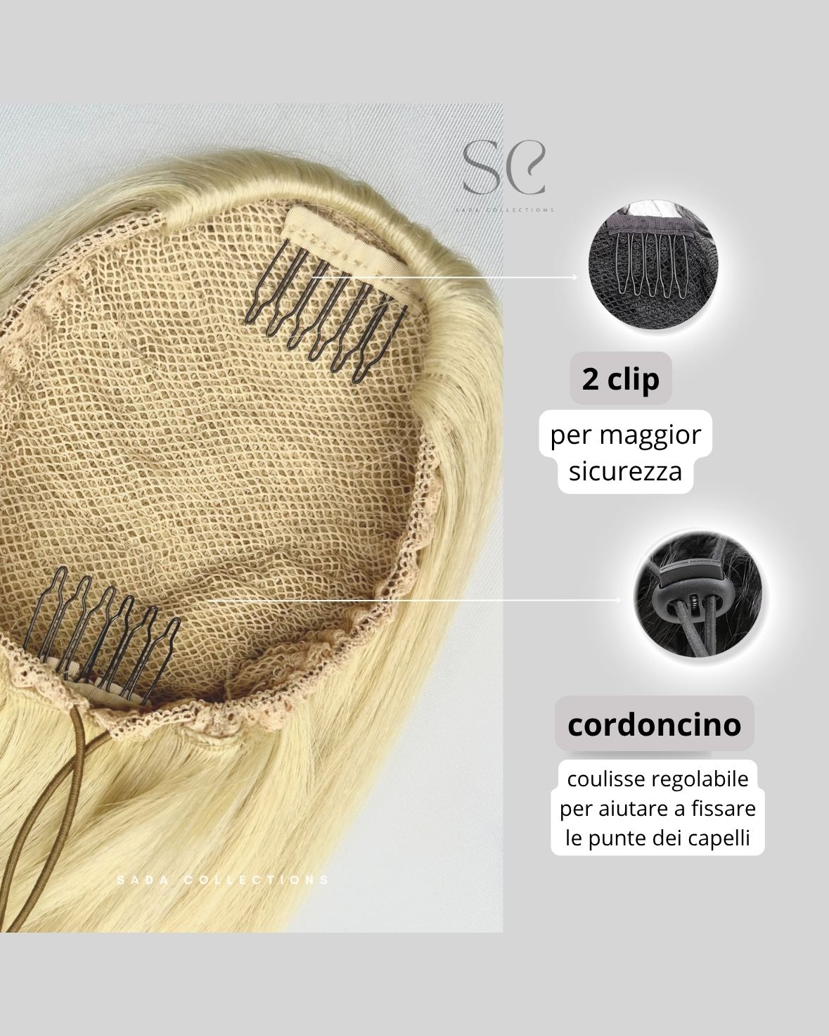 Coda di cavallo Bionda Liscia