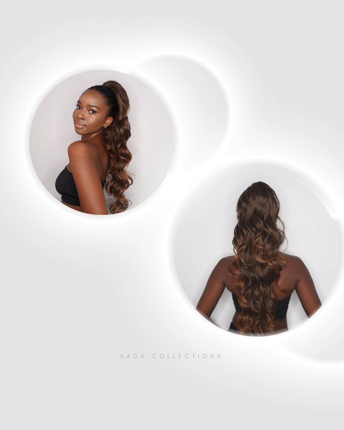 Brown wavy ponytail