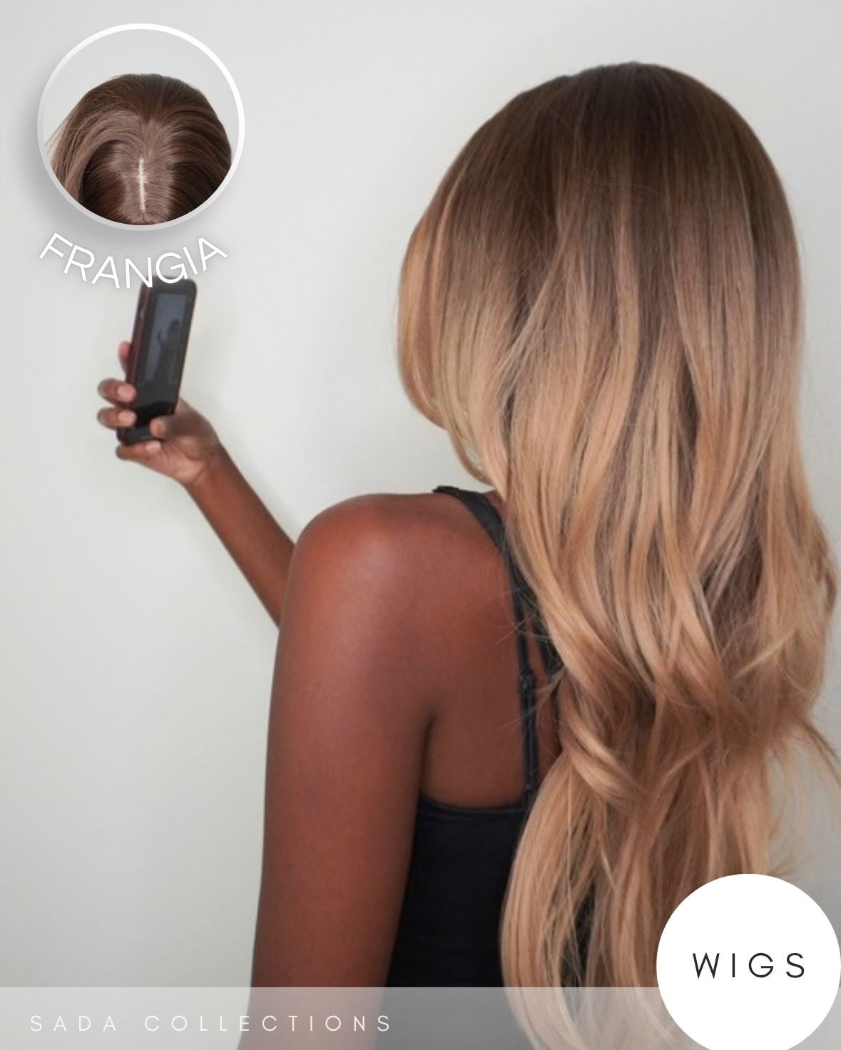 Elodie – Parrucca Mossa Castano Moka Sfumato Biondo Beige