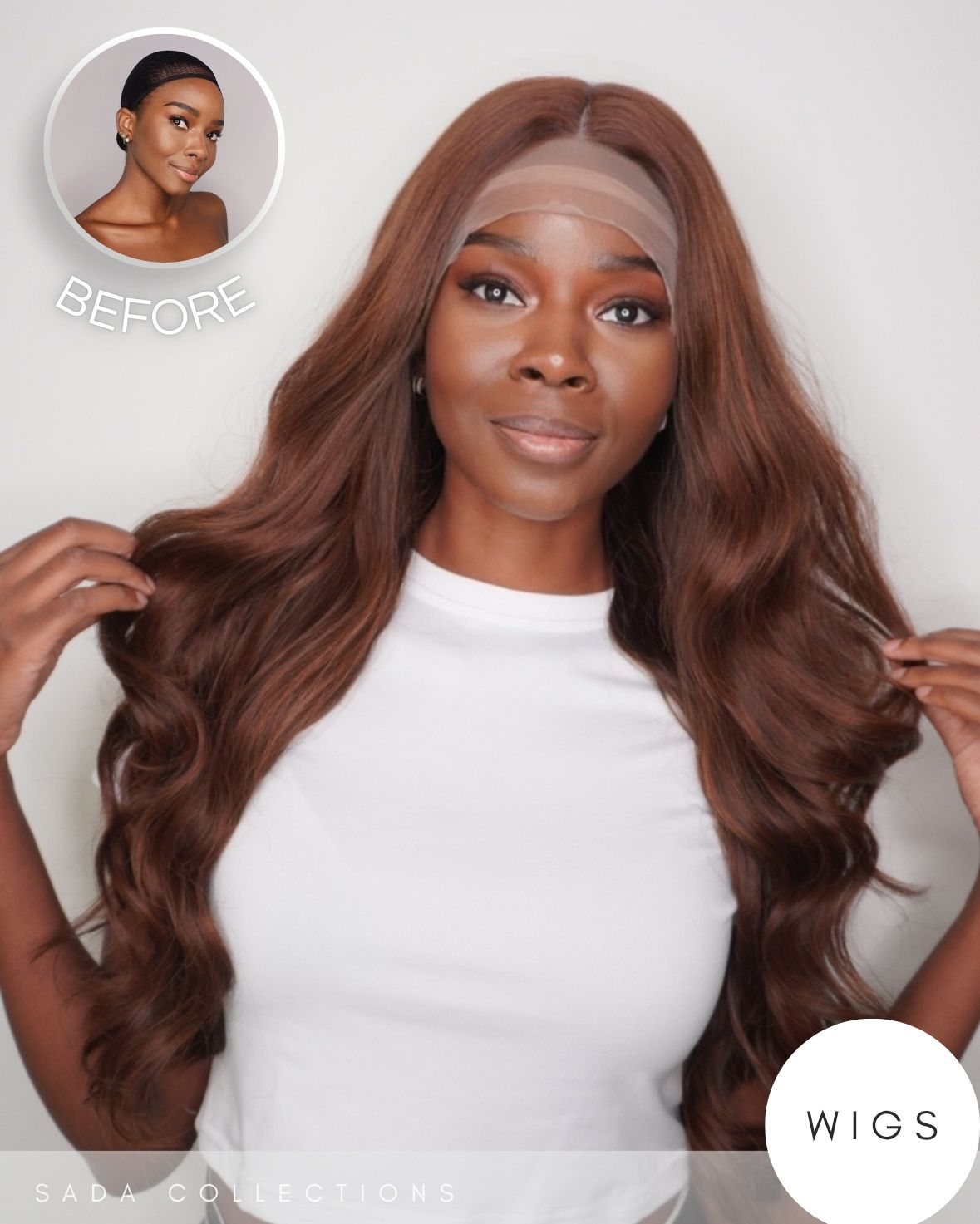 Amber – Parrucca Lace Front Rame Ramato Lunga Mossa
