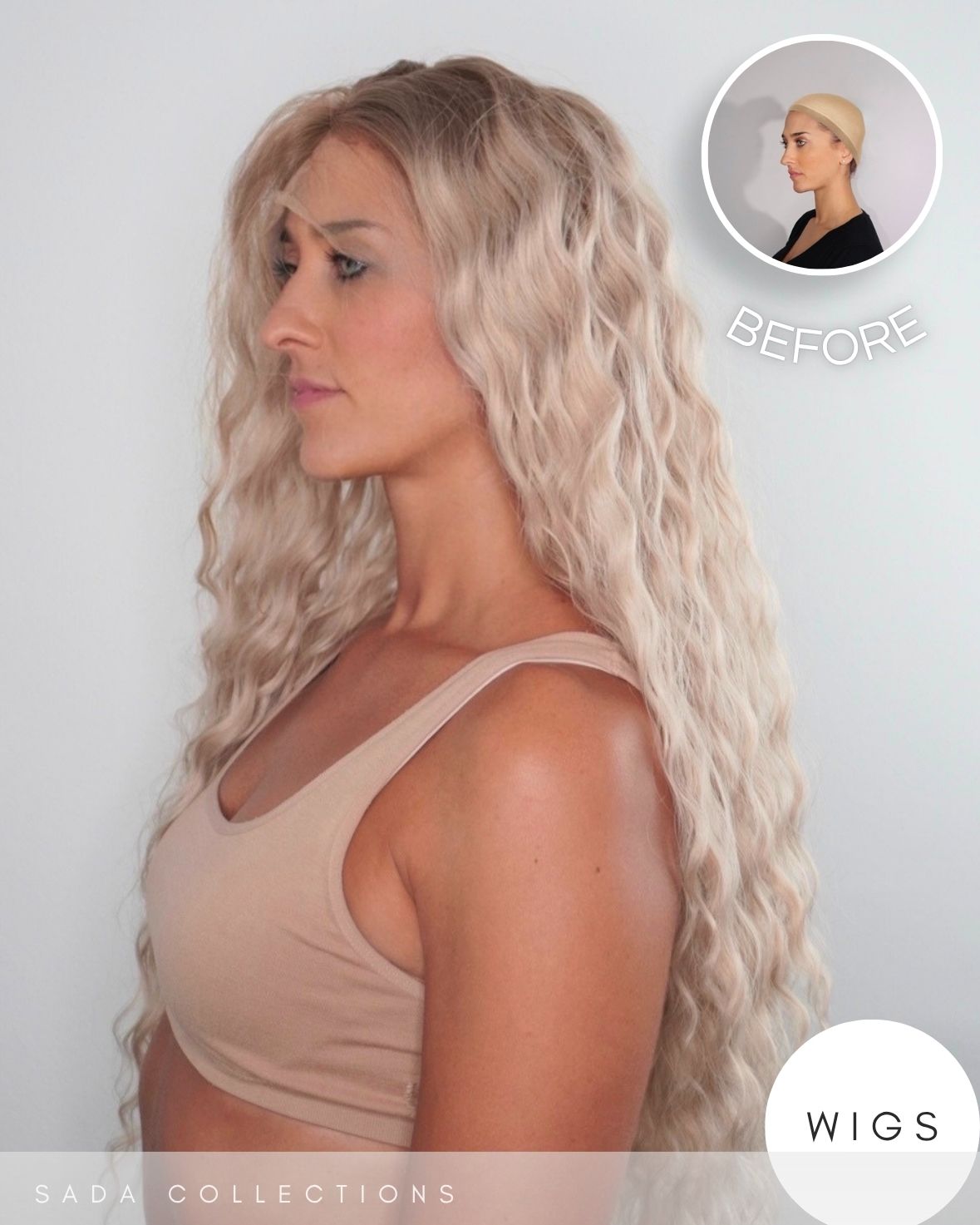 AURORA – Parrucca Lace Front Biondo Champagne Sfumato, Lunga e Ondulata