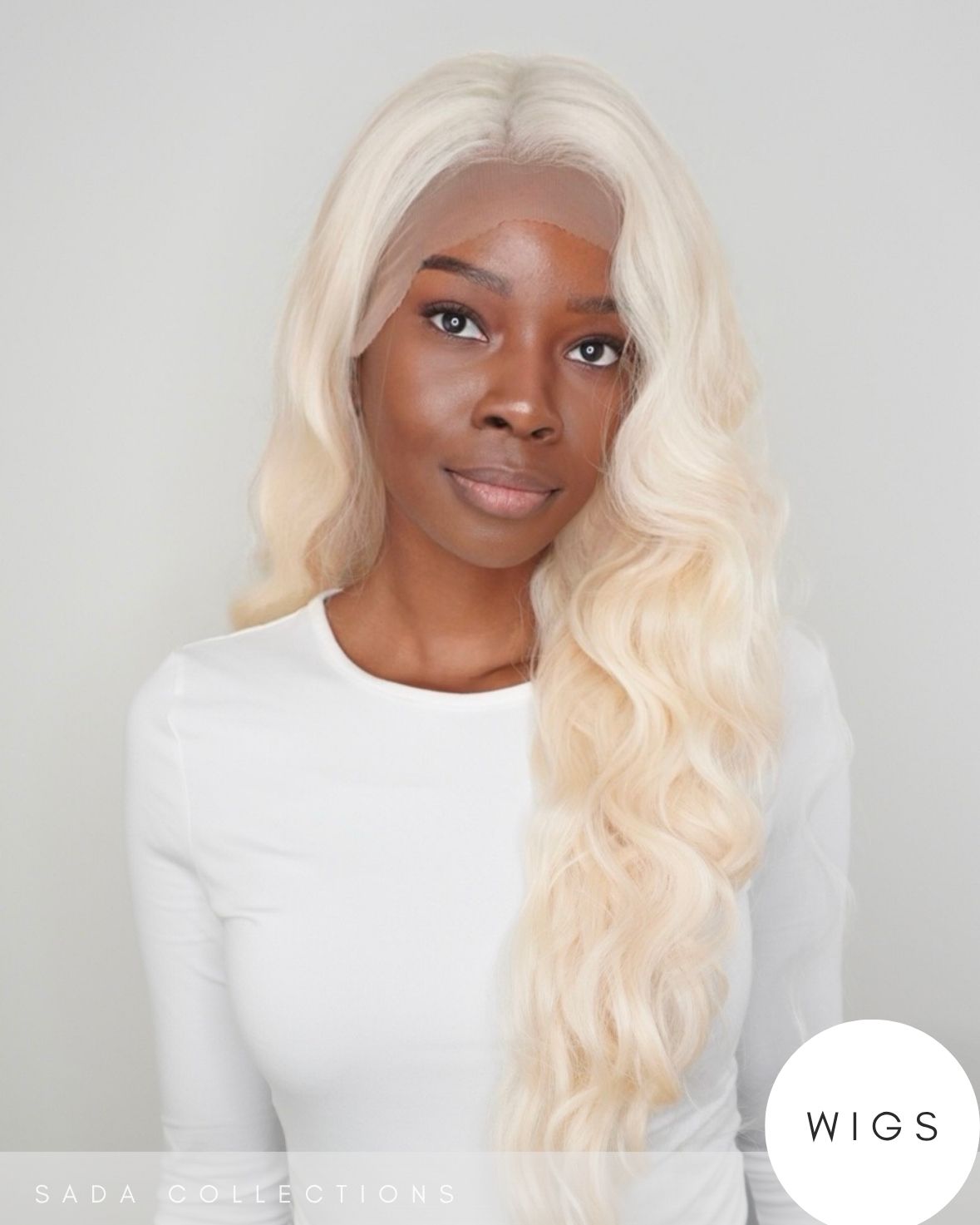 DAKOTA – Parrucca Lace Front Biondo Platino Champagne Extra Lunga e Ondulata