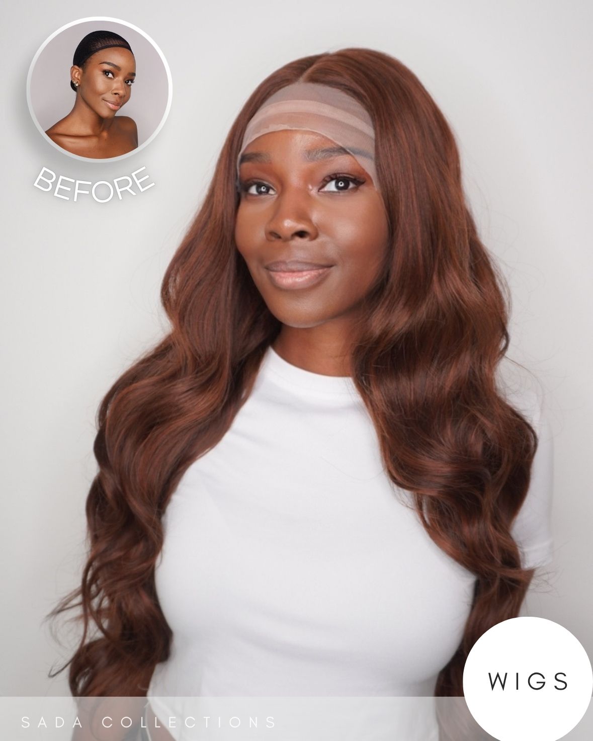 Amber – Parrucca Lace Front Rame Ramato Lunga Mossa